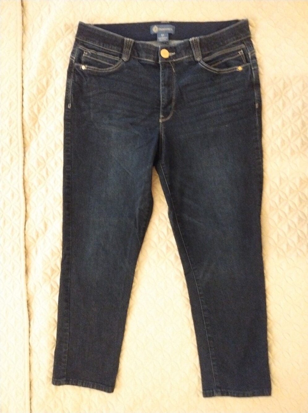 Democracy Absolution Straight Leg Cropped Jeans Size 16 Dark Wash Blue Kanati